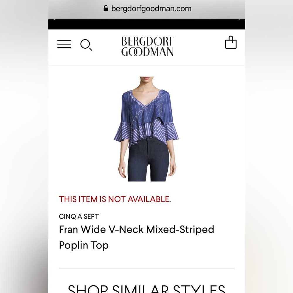 Cinq A Sept v Neck multi-stripe blouse Size S